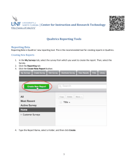 Center for Instruction and Research Technology Qualtrics Reporting
