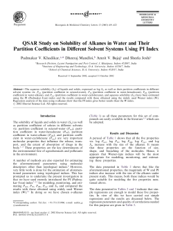 QSAR Study on Solubility of Alkanes in Water