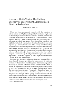 Arizona v. United States: The Unitary Executive`s