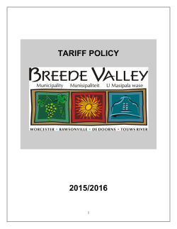 TARIFF POLICY 2015/2016
