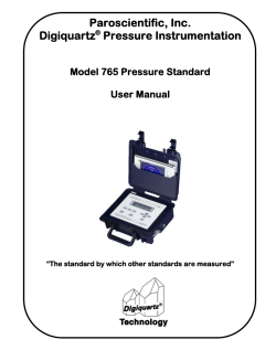 Model 765 High Accuracy Pressure and Barometric Standard User`s