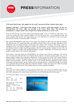 NGK Spark Plug Europe: Sole supplier for the world`s most powerful