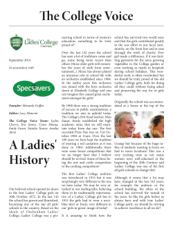 September 2014 - The Ladies College, Guernsey