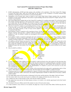 EC FFA Livestock Show Rules Draft