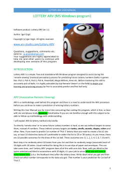 lottery arv user manual