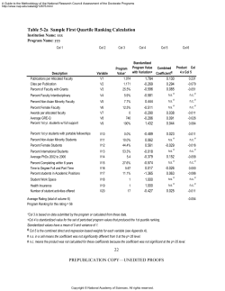 Table 5-2a Sample First Quartile Ranking Calculation