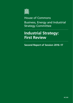 Industrial Strategy: First Review