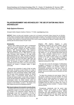 PALAEOENVIRONMENT AND ARCHAEOLOGY: THE USE OF