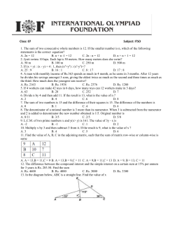 Class: 07 Subject: ITSO 1. The sum of two consecutive whole
