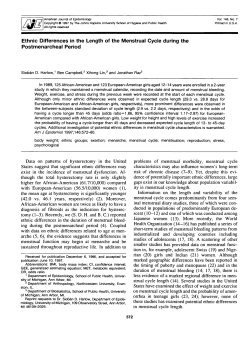 Ethnic Differences in the Length of the Menstrual Cycle during the