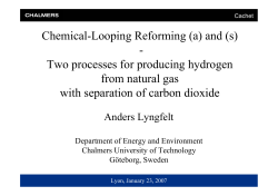 Chemical-Looping Reforming (a) and (s)