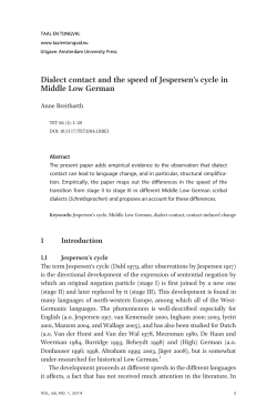 Dialect contact and the speed of Jespersen`s cycle in Middle Low