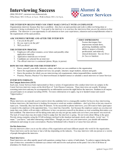 Interviewing Success - Career Services