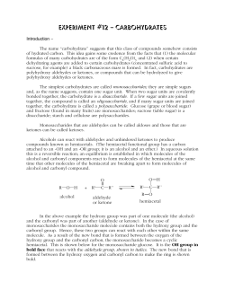 Experiment #12 – Carbohydrates