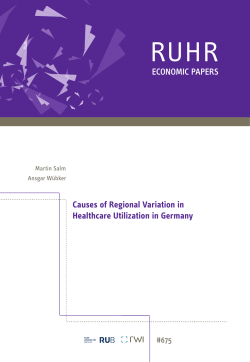 ECONOMIC PAPERS Causes of Regional Variation in Healthcare