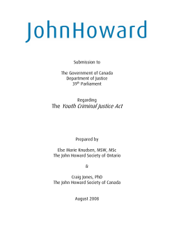 The Youth Criminal Justice Act - John Howard Society of Ontario