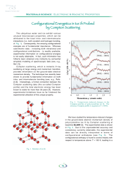 Configurational Energetics in Ice Ih Probed by Compton - SPring-8