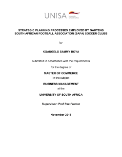 STRATEGIC PLANNING PROCESSES EMPLOYED BY GAUTENG