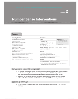 Number Sense Interventions