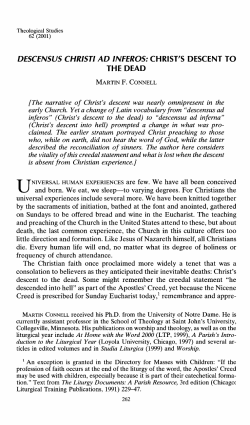descensus christi ad inferos: christ`s descent to the dead