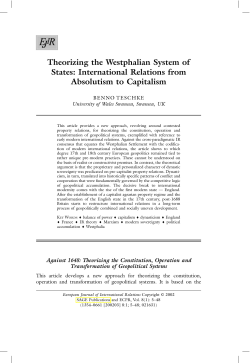 Theorizing the Westphalian System of States