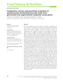 Comparative sensory and proximate evaluation of spontaneously