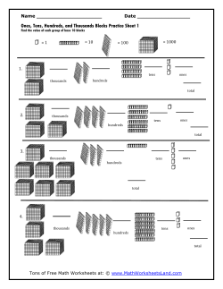 Ones, Tens, Hundreds, and Thousands Blocks Practice Sheet 1