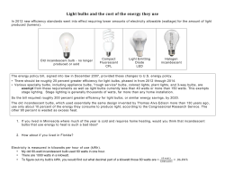 Light bulbs and the cost of the energy they use