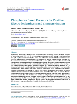 Phosphorus Based Ceramics for Positive Electrode Synthesis and