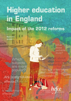 Higher education in England: impact of the 2012 reforms
