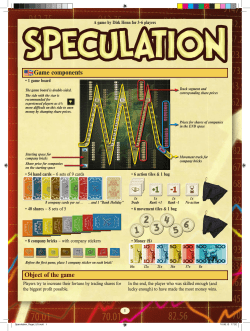Game components Object of the game