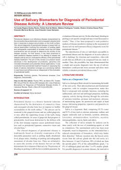 Use of Salivary Biomarkers for Diagnosis of