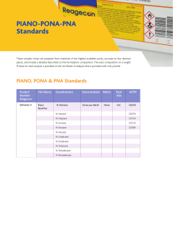 PIANO-PONA-PNA Standards