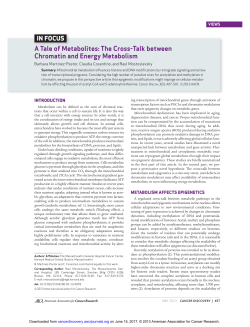 A Tale of Metabolites: The Cross-Talk between