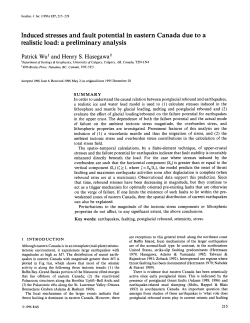 Induced stresses and fault potential in eastern Canada due to a