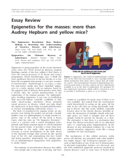 Essay Review Epigenetics for the masses: more than Audrey