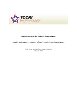 Federalism and the Federal Government