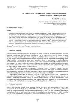 The Tension of the Social Relations between the Colonizer and the