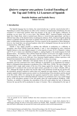 Quierro comprar una guitara: Lexical Encoding of the Tap and Trill