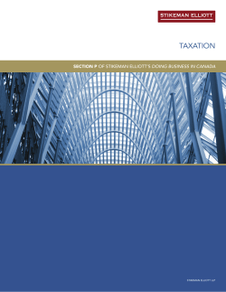 Taxation - Stikeman Elliott LLP