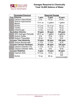 Dosages Required to Chemically Treat 10,000 Gallons of Water