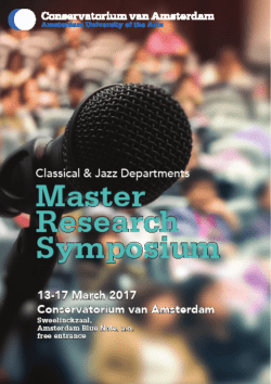 the programme - Conservatorium van Amsterdam