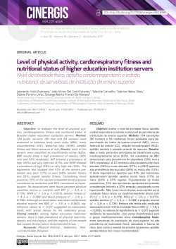 Level of physical activity, cardiorespiratory fitness and nutritional