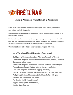 the full list of workshops and their