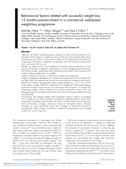 Behavioural factors related with successful weight loss 15 months