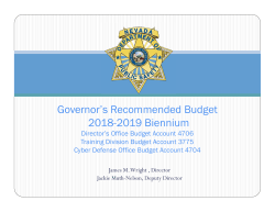 Governor`s Recommended Budget 2018