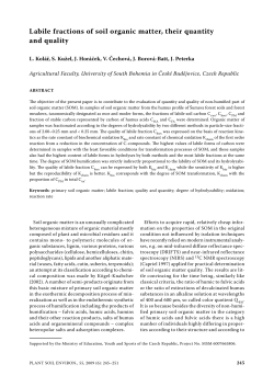 Labile fractions of soil organic matter, their quantity and quality