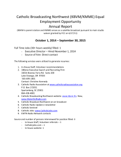 Catholic Broadcasting Northwest (KBVM/KMME) Equal Employment