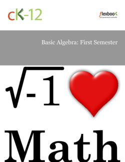 Basic Algebra First Semester Flexbook 2016