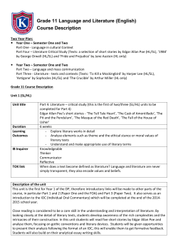 Grade 11 Language and Literature (English) Course